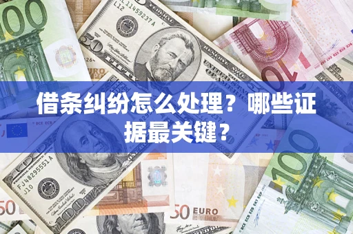 济南借条纠纷怎么处理？哪些证据最关键？