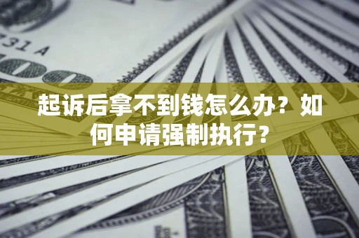 济南起诉后拿不到钱怎么办？如何申请强制执行？