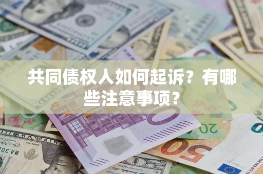 济南共同债权人如何起诉？有哪些注意事项？